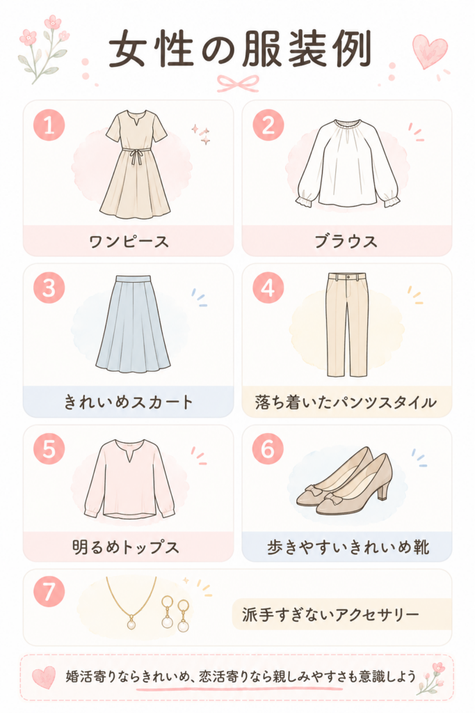 女性におすすめの服装例