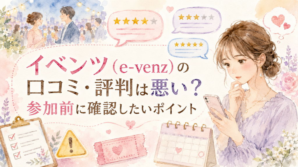 イベンツ（e-venz）の口コミ・評判は悪い？参加前に確認したいポイント