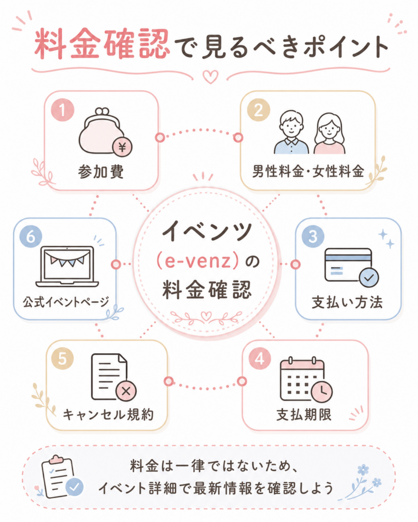 イベンツ(e-venz)の料金確認で見るべきポイント全体マップ