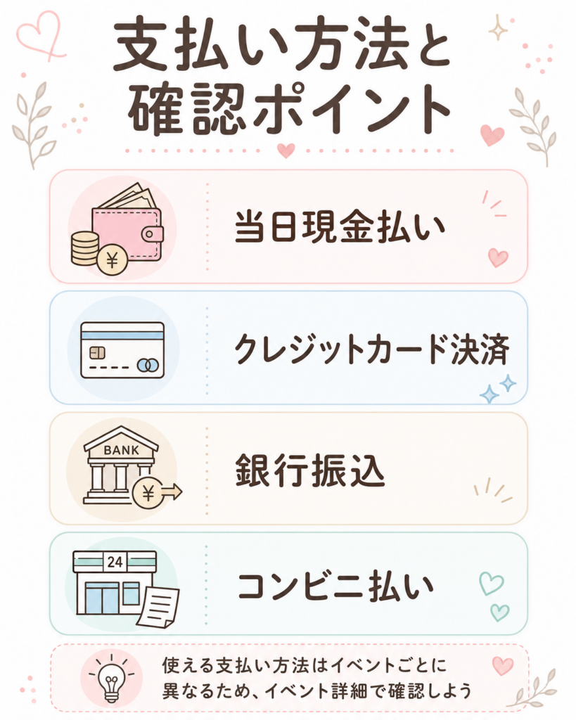 イベンツ(e-venz)の支払い方法と確認ポイント
