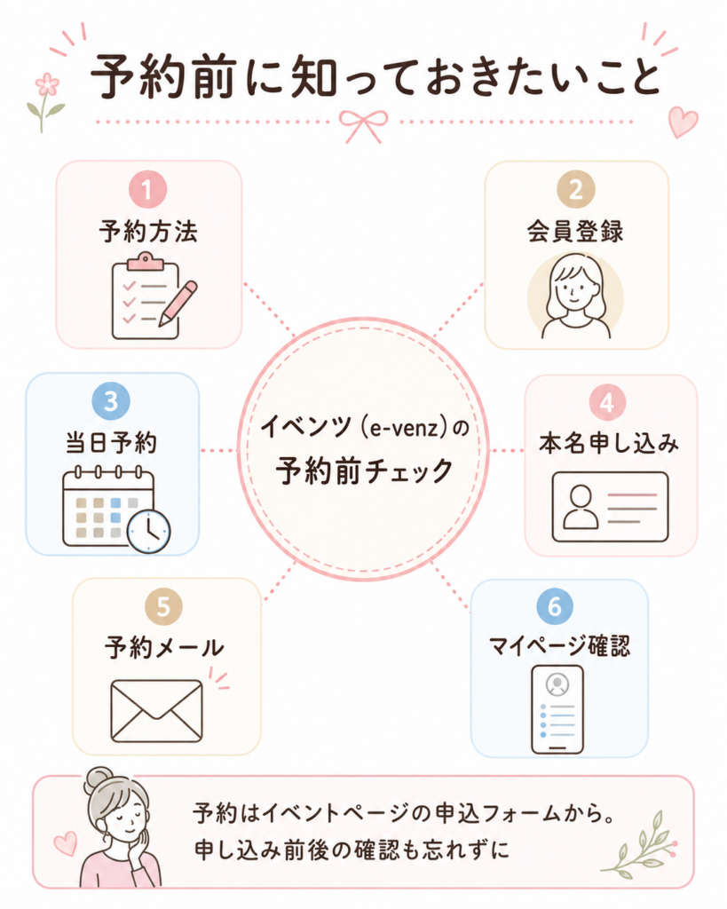 イベンツ(e-venz)の予約前に知っておきたい全体マップ