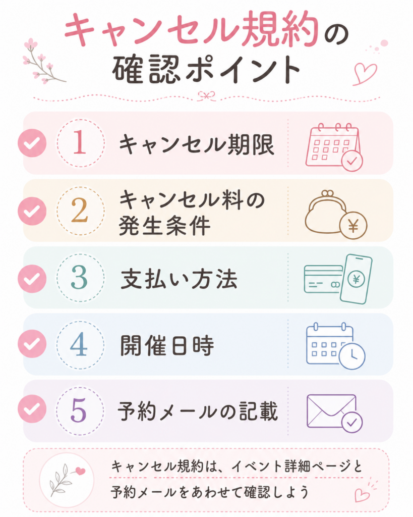 キャンセル規約で確認したいポイント